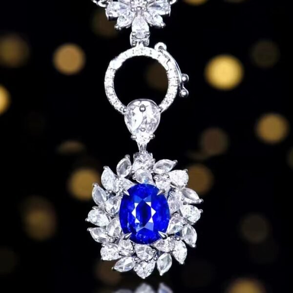 微信图片_202407311031523 SGARIT Fine Jewelry Custom Solid 18k White Gold 3.05 Carats Oval Cut Jewellery Luxury Natural Gemstone Sri Lanka Blue Sapphire Ring