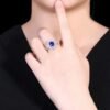 微信图片_202407311031526 SGARIT Fine Jewelry Custom Solid 18k White Gold 3.05 Carats Oval Cut Jewellery Luxury Natural Gemstone Sri Lanka Blue Sapphire Ring