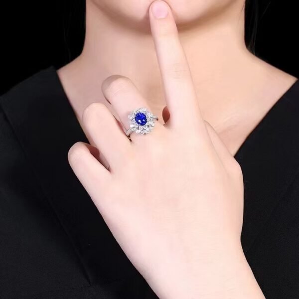 微信图片_202407311031526 SGARIT Fine Jewelry Custom Solid 18k White Gold 3.05 Carats Oval Cut Jewellery Luxury Natural Gemstone Sri Lanka Blue Sapphire Ring