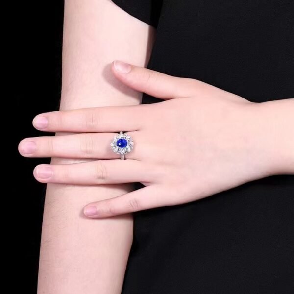微信图片_202407311031531 SGARIT Fine Jewelry Custom Solid 18k White Gold 3.05 Carats Oval Cut Jewellery Luxury Natural Gemstone Sri Lanka Blue Sapphire Ring