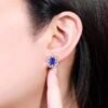 微信图片_202407311032104 SGARIT Fine Jewelry Custom Solid 18k White Gold 2.25 Carats Oval Cut Jewellery Luxury Natural Gemstone Sri Lanka Blue Sapphire Stud Earrings
