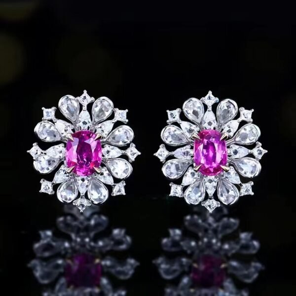 微信图片_20240731103227 SGARIT Fine Jewelry Custom Solid 18k White Gold 1.17 Carats Oval Cut Jewellery Luxury Natural Gemstone Unburnt Sri Lanka Papalachal Stud Earrings