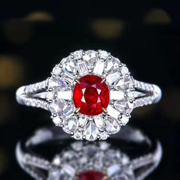 微信图片_20240731103249 SGARIT Fine Jewelry Custom Solid 18k White Gold 1.03 Carats Oval Cut Jewellery Luxury Natural Gemstone Unburnt Pigeon Red Ruby Ring