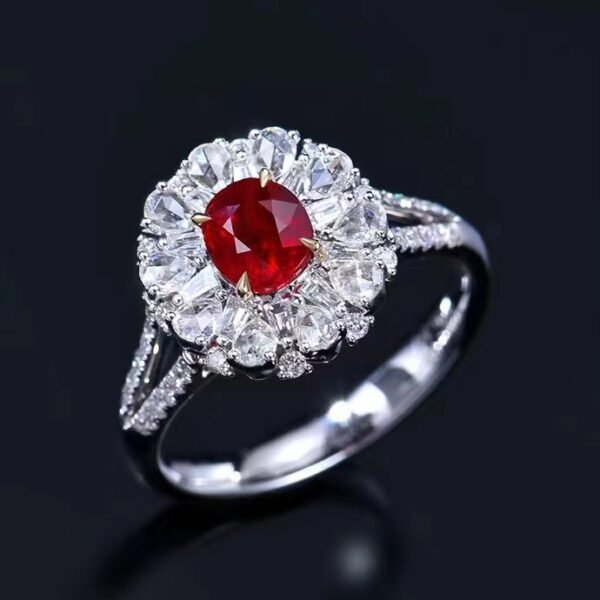 微信图片_202407311032493 SGARIT Fine Jewelry Custom Solid 18k White Gold 1.03 Carats Oval Cut Jewellery Luxury Natural Gemstone Unburnt Pigeon Red Ruby Ring
