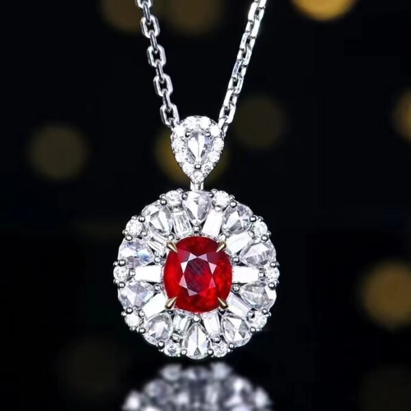 微信图片_202407311032494 SGARIT Fine Jewelry Custom Solid 18k White Gold 1.03 Carats Oval Cut Jewellery Luxury Natural Gemstone Unburnt Pigeon Red Ruby Ring