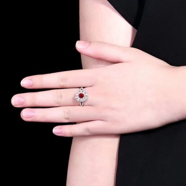 微信图片_202407311032501 SGARIT Fine Jewelry Custom Solid 18k White Gold 1.03 Carats Oval Cut Jewellery Luxury Natural Gemstone Unburnt Pigeon Red Ruby Ring