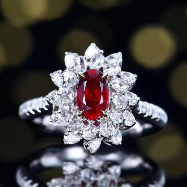 微信图片_20240731103307 SGARIT Fine Jewelry Custom Solid 18k White Gold 1.23 Carats Oval Cut Jewellery Luxury Natural Gemstone Mozambique Unheated Pigeon Red Ruby Ring