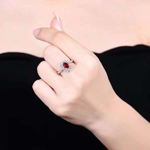 微信图片_202407311033074 SGARIT Fine Jewelry Custom Solid 18k White Gold 1.23 Carats Oval Cut Jewellery Luxury Natural Gemstone Mozambique Unheated Pigeon Red Ruby Ring