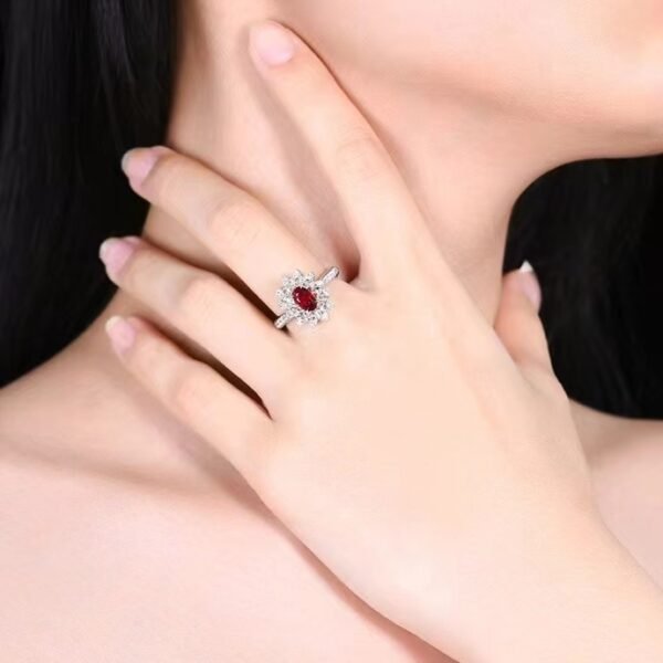 微信图片_202407311033075 SGARIT Fine Jewelry Custom Solid 18k White Gold 1.23 Carats Oval Cut Jewellery Luxury Natural Gemstone Mozambique Unheated Pigeon Red Ruby Ring