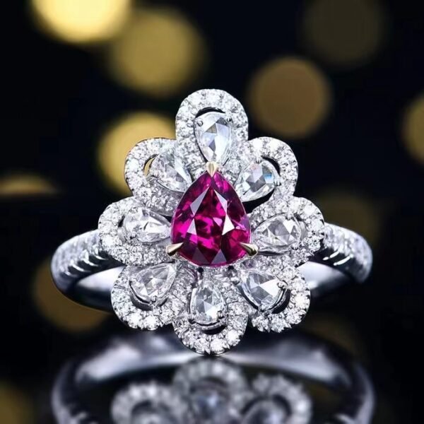 微信图片_20240731103549 SGARIT Fine Jewelry Custom Solid 18k White Gold 1.05 Carats Pear Cut Jewellery Luxury Natural Gemstone Mozambique Unheated Pigeon Red Ruby Ring/Pendant