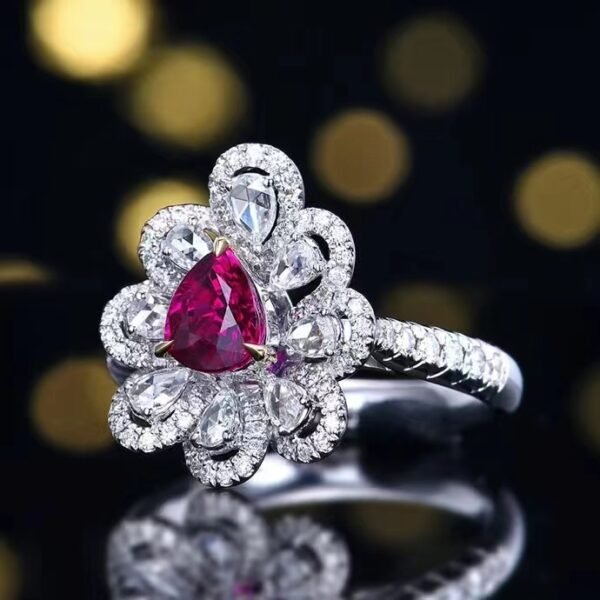 微信图片_20240731103550 SGARIT Fine Jewelry Custom Solid 18k White Gold 1.05 Carats Pear Cut Jewellery Luxury Natural Gemstone Mozambique Unheated Pigeon Red Ruby Ring/Pendant