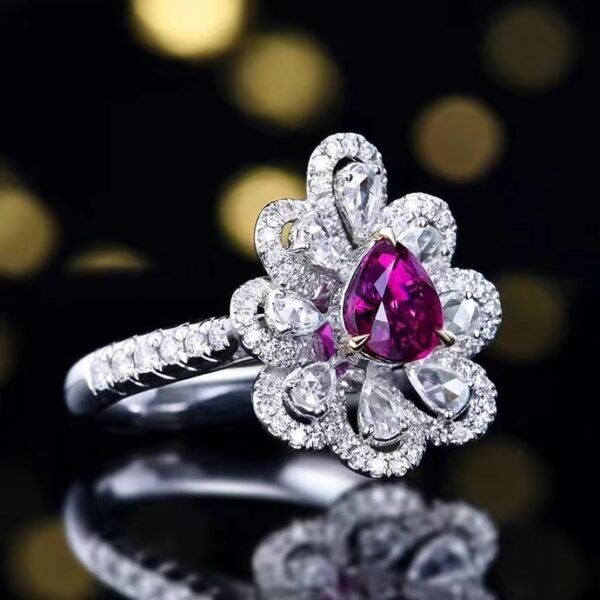 微信图片_202407311035501 SGARIT Fine Jewelry Custom Solid 18k White Gold 1.05 Carats Pear Cut Jewellery Luxury Natural Gemstone Mozambique Unheated Pigeon Red Ruby Ring/Pendant