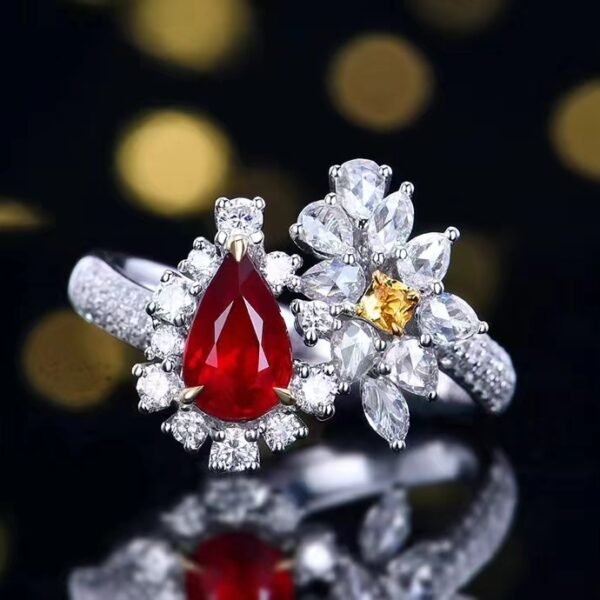微信图片_20240731103607 SGARIT Fine Jewelry Custom Solid 18k White Gold 1.04 Carats Pear Cut Jewellery Luxury Natural Gemstone Mozambique Unheated Pigeon Red Ruby Ring/Pendant