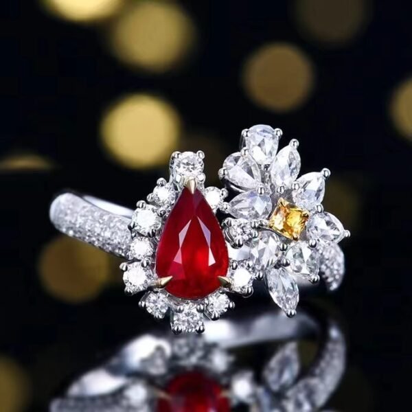 微信图片_20240731103608 SGARIT Fine Jewelry Custom Solid 18k White Gold 1.04 Carats Pear Cut Jewellery Luxury Natural Gemstone Mozambique Unheated Pigeon Red Ruby Ring/Pendant