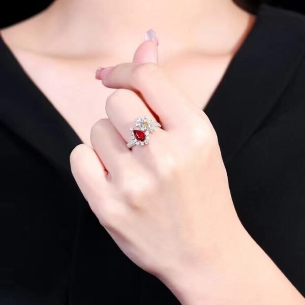 微信图片_202407311036083 SGARIT Fine Jewelry Custom Solid 18k White Gold 1.04 Carats Pear Cut Jewellery Luxury Natural Gemstone Mozambique Unheated Pigeon Red Ruby Ring/Pendant