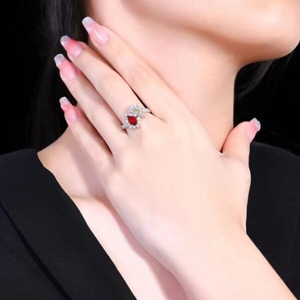 微信图片_202407311036084 SGARIT Fine Jewelry Custom Solid 18k White Gold 1.04 Carats Pear Cut Jewellery Luxury Natural Gemstone Mozambique Unheated Pigeon Red Ruby Ring/Pendant