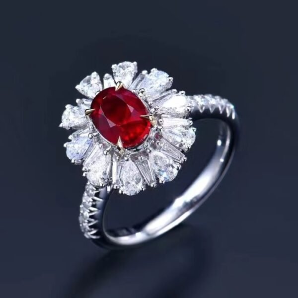 微信图片_202407311126001 SGARIT Fine Jewelry Custom Solid 18k White Gold 2.1 Carats Oval Cut Jewellery Luxury Natural Gemstone Mozambique Unheated Pigeon Red Ruby Ring/Pendant