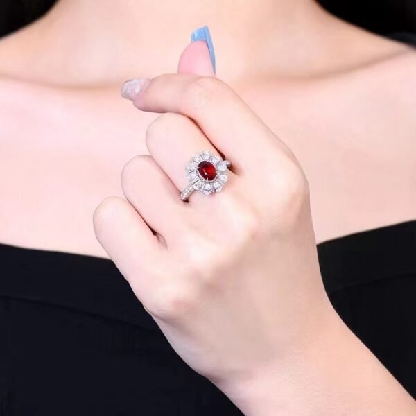 微信图片_202407311126003 SGARIT Fine Jewelry Custom Solid 18k White Gold 2.1 Carats Oval Cut Jewellery Luxury Natural Gemstone Mozambique Unheated Pigeon Red Ruby Ring/Pendant