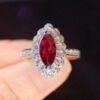 微信图片_20240802100518 SGARIT Fine Jewelry Factory Custom Solid 18k White Gold 1.73 Carats Marquise Cut Jewellery Luxury Horse Eye Shape Natural Gemstone Unburnt Pigeon Red Ruby Ring
