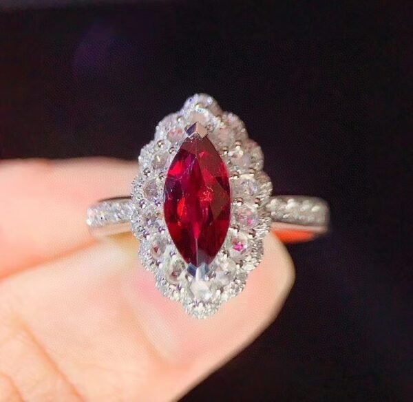 微信图片_20240802100518 SGARIT Fine Jewelry Factory Custom Solid 18k White Gold 1.73 Carats Marquise Cut Jewellery Luxury Horse Eye Shape Natural Gemstone Unburnt Pigeon Red Ruby Ring