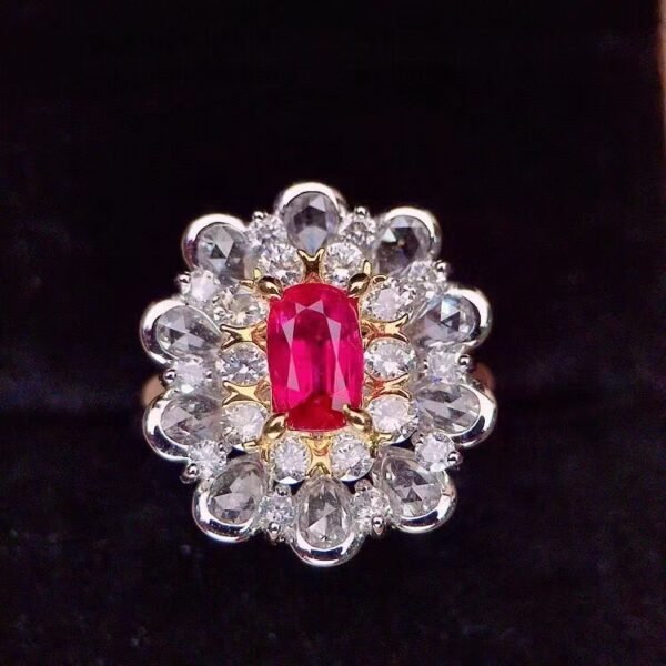 微信图片_202408021005341 SGARIT Fine Jewelry Factory Custom Solid 18k White Gold 1.1 Carats Cushion Cut Jewellery Luxury Super Neon Elegance Natural Gemstone Quality Red Ruby Ring