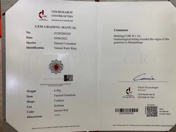 微信图片_20240802100535 SGARIT Fine Jewelry Factory Custom Solid 18k White Gold 1.1 Carats Cushion Cut Jewellery Luxury Super Neon Elegance Natural Gemstone Quality Red Ruby Ring