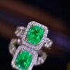 微信图片_20240802100630 SGARIT Fine Jewelry Factory Customized Solid 18k White Gold 3.01 Carats Oval Cut Jewellery Classic Engagement Anniversary VVG Green Natural Gemstone Emerald Ring