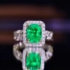 微信图片_202408021006301 SGARIT Fine Jewelry Factory Customized Solid 18k White Gold 3.01 Carats Oval Cut Jewellery Classic Engagement Anniversary VVG Green Natural Gemstone Emerald Ring