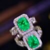 微信图片_202408021006302 SGARIT Fine Jewelry Factory Customized Solid 18k White Gold 3.01 Carats Oval Cut Jewellery Classic Engagement Anniversary VVG Green Natural Gemstone Emerald Ring