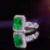微信图片_202408021006304 SGARIT Fine Jewelry Factory Customized Solid 18k White Gold 3.01 Carats Oval Cut Jewellery Classic Engagement Anniversary VVG Green Natural Gemstone Emerald Ring