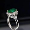 SGARIT Fine Jewelry Factory Customized Solid 18k White Gold 3.62 Carats Cushion Cut Jewellery Classic Engagement Anniversary VVG Green Natural Gemstone Emerald Ring