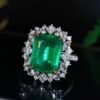 微信图片_202408021007483 SGARIT Fine Jewelry Factory Customized Solid 18k White Gold 4.04 Carats Emerald Cut Jewellery Classic Engagement Anniversary VVG Green Natural Gemstone Emerald Ring