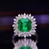 微信图片_20240802100827 SGARIT Fine Jewelry Factory Customized Solid 18k White Gold 3.4 Carats Carre Cut Jewellery Classic Engagement Anniversary VVG Green Natural Gemstone Emerald Ring