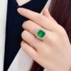微信图片_202408021008282 SGARIT Fine Jewelry Factory Customized Solid 18k White Gold 3.4 Carats Carre Cut Jewellery Classic Engagement Anniversary VVG Green Natural Gemstone Emerald Ring