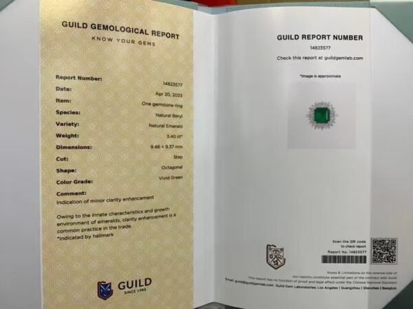微信图片_202408021008283 SGARIT Fine Jewelry Factory Customized Solid 18k White Gold 3.4 Carats Carre Cut Jewellery Classic Engagement Anniversary VVG Green Natural Gemstone Emerald Ring