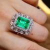 微信图片_202408021008466 SGARIT Fine Jewelry Factory Customized Solid 18k White Gold 2.71 Carats Emerald Cut Jewellery Classic Engagement Anniversary VVG Green Natural Gemstone Emerald Ring