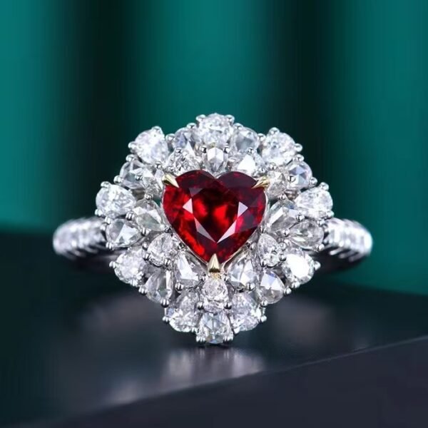 微信图片_20240802101035 SGARIT Fine Jewelry Factory Custom Solid 18k White Gold 1.24 Carats Heart Cut Jewellery Luxury Elegant Noble Natural Gemstone Quality Unheated Red Ruby Ring/Pendant