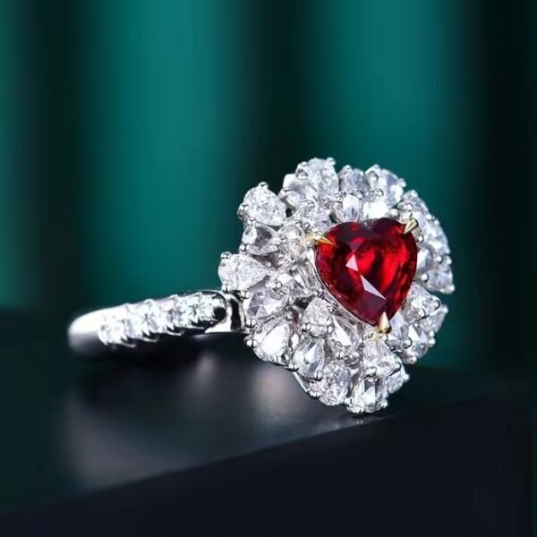 微信图片_202408021010352 SGARIT Fine Jewelry Factory Custom Solid 18k White Gold 1.24 Carats Heart Cut Jewellery Luxury Elegant Noble Natural Gemstone Quality Unheated Red Ruby Ring/Pendant