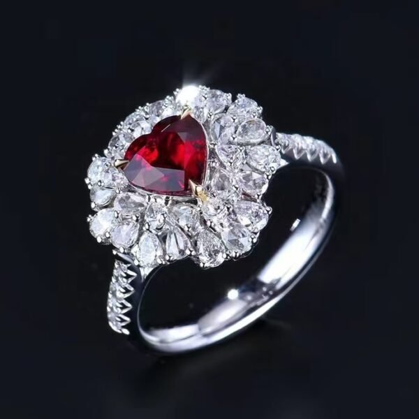 微信图片_202408021010353 SGARIT Fine Jewelry Factory Custom Solid 18k White Gold 1.24 Carats Heart Cut Jewellery Luxury Elegant Noble Natural Gemstone Quality Unheated Red Ruby Ring/Pendant