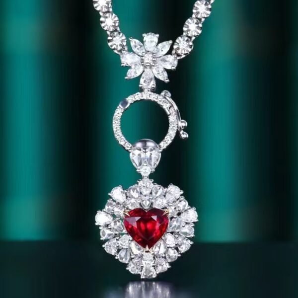 微信图片_202408021010354 SGARIT Fine Jewelry Factory Custom Solid 18k White Gold 1.24 Carats Heart Cut Jewellery Luxury Elegant Noble Natural Gemstone Quality Unheated Red Ruby Ring/Pendant