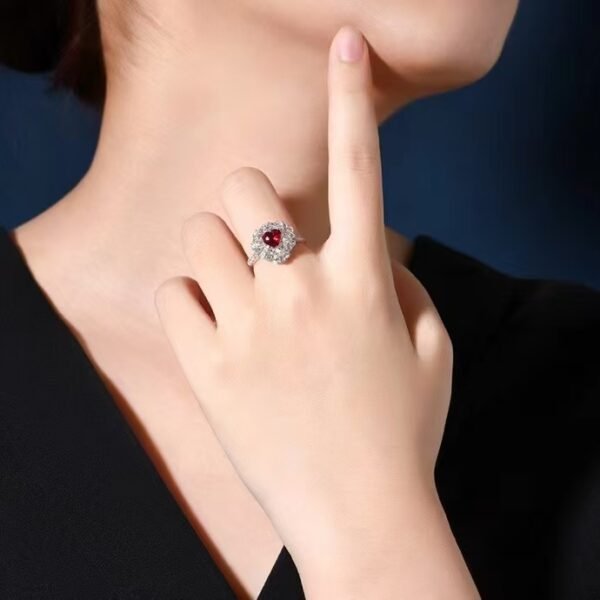 微信图片_202408021010355 SGARIT Fine Jewelry Factory Custom Solid 18k White Gold 1.24 Carats Heart Cut Jewellery Luxury Elegant Noble Natural Gemstone Quality Unheated Red Ruby Ring/Pendant