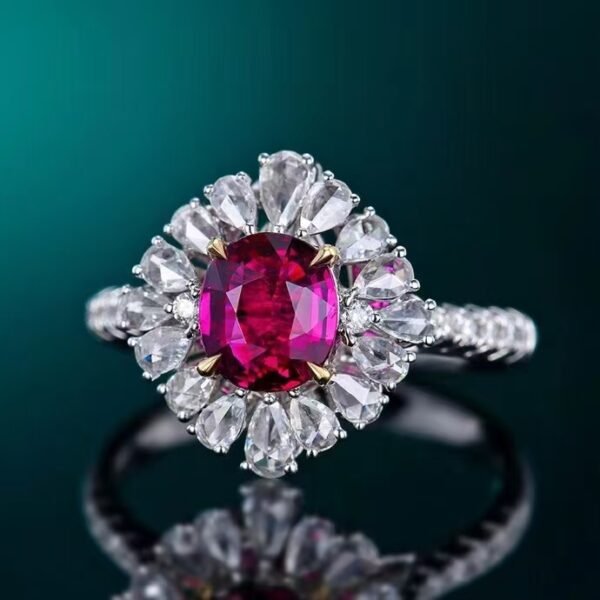 微信图片_202408021010571 SGARIT Fine Jewelry Factory Custom Solid 18k White Gold 1.3 Carats Oval Cut Jewellery Luxury Elegant Noble Natural Gemstone Mozambique Unheated Pigeon Red Ruby Ring