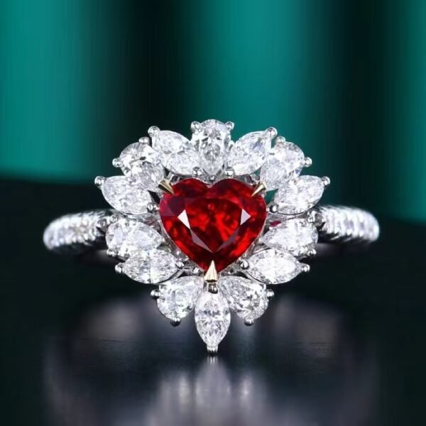 微信图片_20240802101138 SGARIT Fine Jewelry Factory Custom Solid 18k White Gold 1.23 Carats Heart Cut Jewellery Luxury Elegant Noble Natural Gemstone Unburnt Pigeon Red Ruby Ring/Pendant