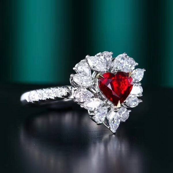 微信图片_202408021011382 SGARIT Fine Jewelry Factory Custom Solid 18k White Gold 1.23 Carats Heart Cut Jewellery Luxury Elegant Noble Natural Gemstone Unburnt Pigeon Red Ruby Ring/Pendant
