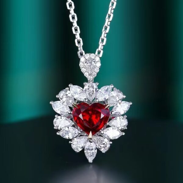 微信图片_202408021011383 SGARIT Fine Jewelry Factory Custom Solid 18k White Gold 1.23 Carats Heart Cut Jewellery Luxury Elegant Noble Natural Gemstone Unburnt Pigeon Red Ruby Ring/Pendant