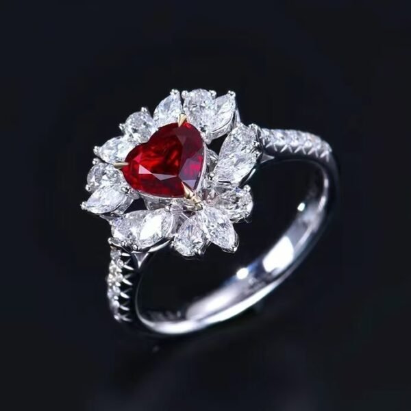 微信图片_20240802101139 SGARIT Fine Jewelry Factory Custom Solid 18k White Gold 1.23 Carats Heart Cut Jewellery Luxury Elegant Noble Natural Gemstone Unburnt Pigeon Red Ruby Ring/Pendant