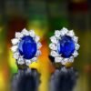 微信图片_202408021011562 SGARIT Fine Jewelry Manufacturer Custom Real 18k White Gold 3.58 Carats Oval Cut Jewellery Luxury Natural Gemstone Unburnt Sri Lanka Royal Blue Sapphire Stud Earrings