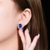 微信图片_20240802101157 SGARIT Fine Jewelry Manufacturer Custom Real 18k White Gold 3.58 Carats Oval Cut Jewellery Luxury Natural Gemstone Unburnt Sri Lanka Royal Blue Sapphire Stud Earrings
