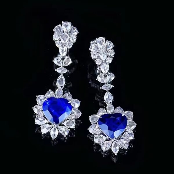 微信图片_20240802101217 SGARIT Fine Jewelry Manufacturer Custom Real 18k White Gold 8.85 Carats Heart Cut Jewellery Luxury Natural Gemstone Unburnt Sri Lanka Royal Blue Sapphire Earrings