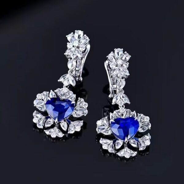 微信图片_202408021012351 SGARIT Fine Jewelry Manufacturer Custom Real 18k White Gold 3.58 Carats Heart Cut Jewellery Luxury Natural Gemstone Sri Lanka Blue Sapphire Earrings